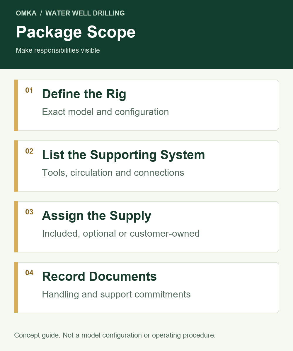 Package Scope: Define the Rig, List the Supporting System, Assign the Supply, Record Documents