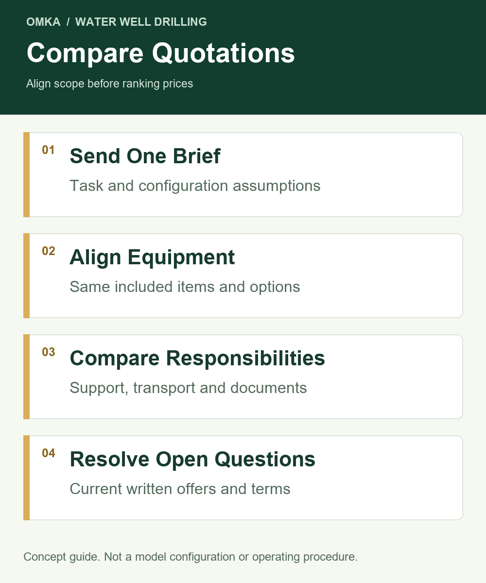 Compare Quotations: Send One Brief, Align Equipment, Compare Responsibilities, Resolve Open Questions